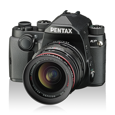 Pentax KP front view, body with lens